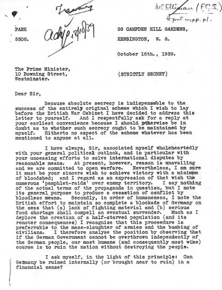 Letter from Humphreys of Campden Hill Gardens October 16, 1939
